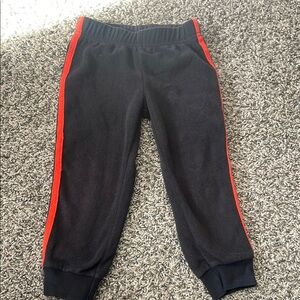 Carter's Black Fleece Joggers with Orange Stripes